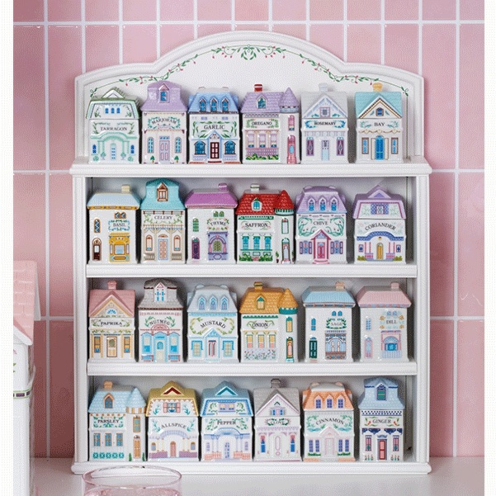 The sold-out Lenox Spice Village 24-Piece Spice Jar Set incl. rack! Brand new